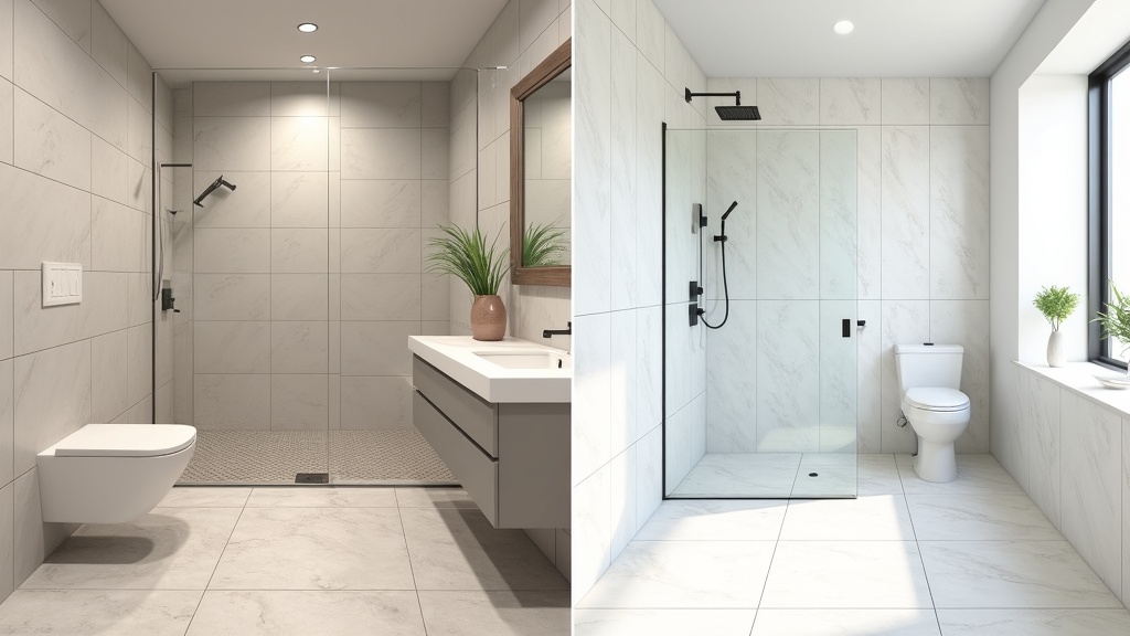 تركيب بورسلين حمامات في أبوظبي — قبل وبعد خدمة رفيق