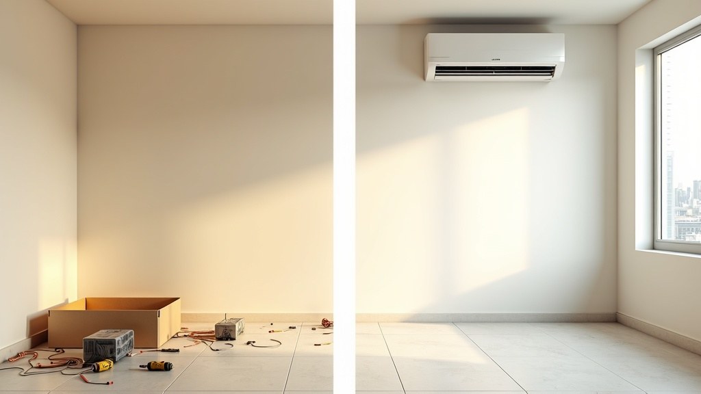 تركيب مكيفات في الشارقة — قبل وبعد خدمة رفيق
